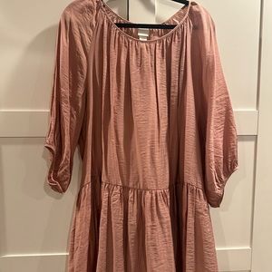 h&m pink linen dress. size medium women’s.